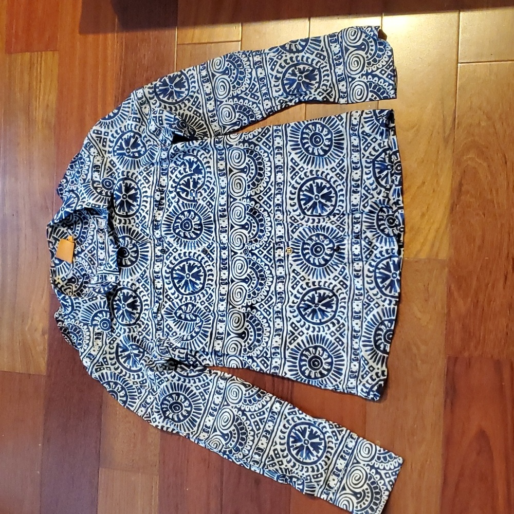 Tory Burch blue patterned cotton shirt